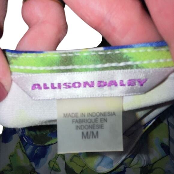 Allison Daley green & blue blouse NWT medium - Picture 3 of 5
